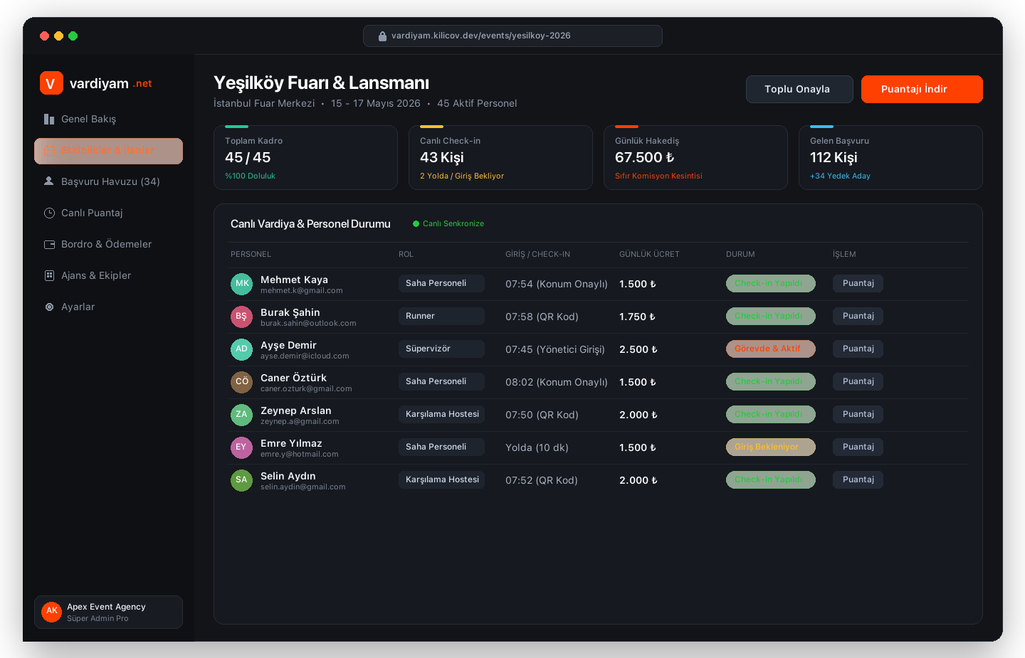 Vardiyam app preview